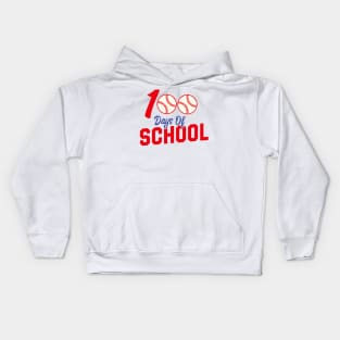 100 Days of School Apparel 100th Day Baseball Teacher Kids Kids Hoodie